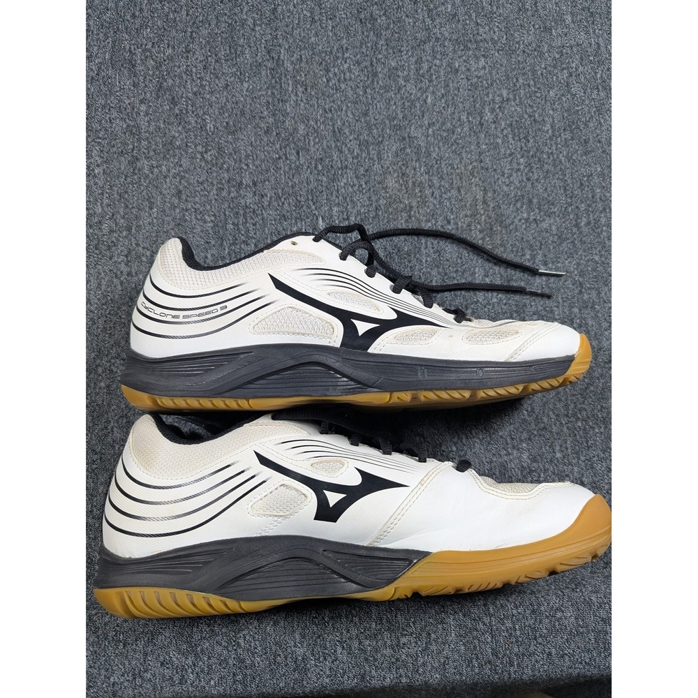 Mizuno Cyclone Speed 3 Womens Volleyball Shoes White Black Gum Sole Indoor Court - Picture 3 of 10